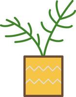 Crocodile fern plant in pot, illustration, on a white background. vector