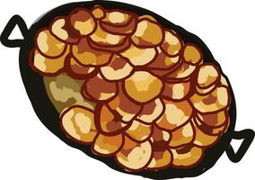 Baked potato, illustration, vector on white background.