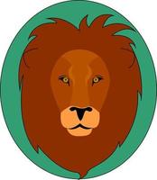 Head of a lion, illustration, vector on white background.