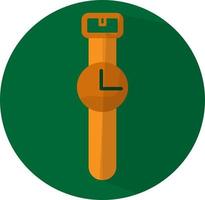 Orange wrist watch, illustration, vector, on a white background. vector