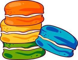 Colorful macaroons, illustration, vector on white background