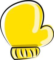 Yellow glove, illustration, vector on white background.