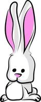 Cute little bunny, illustration, vector on white background.