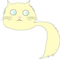 Cat with blue eyes, illustration, vector on white background.