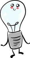 Cute light bulb, illustration, vector on white background.