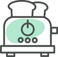 Blue toaster, illustration, vector on a white background.