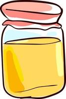 Jar of honey, illustration, vector on white background.