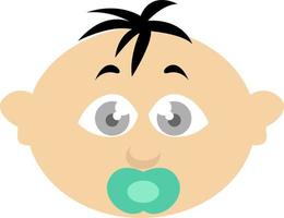 Cute baby with grey eyes, illustration, on a white background. vector