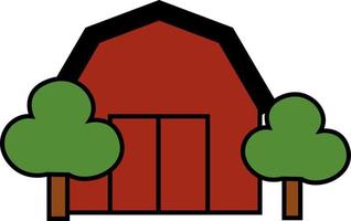 Red farmhouse, illustration, on a white background. vector