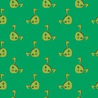 Angry little bunny,seamless pattern on green background. vector