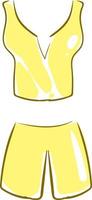 Tela deportiva amarilla, ilustración, vector sobre fondo blanco.