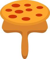 Delicious pizza, illustration, vector on white background.