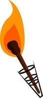A fire torch, vector or color illustration.