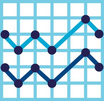Analytics graph stats, illustration, vector, on a white background. vector