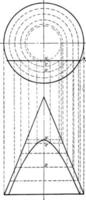 Conic Section Showing Hyperbola
 vintage illustration. vector