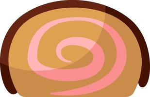 Chocolate roll, illustration, vector on a white background.