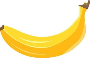 Yellow banana, illustration, vector on white background