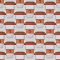Coffee to go pattern, seamless pattern on white background. vector