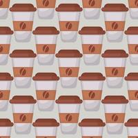 Coffee to go pattern, seamless pattern on white background. vector