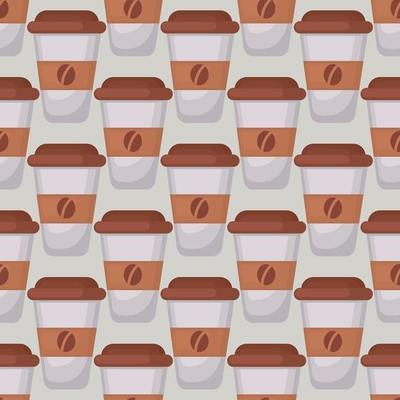 Coffee to go pattern, seamless pattern on white background.