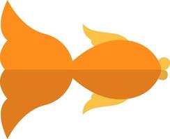 Orange fish with beautiful tail, illustration, vector on white background.