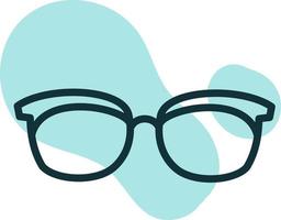 Glasses with fat frame, illustration, on a white background. vector