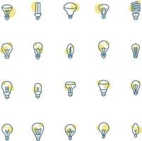Yellow lightbulbs, illustration, vector, on a white background. vector