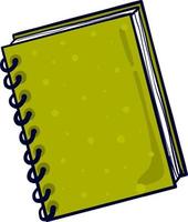 Green notebook, illustration, vector on a white background.