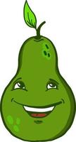 Green pear laughing,illustration,vector on white background vector