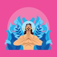 India Man Practicing Thaipusam Traditions Concept vector