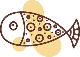 Yellow fish with circles, illustration, vector, on a white background. vector