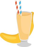 Banana cocktail, illustration, vector on white background