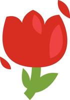 Red flower, illustration, vector on a white background.