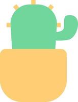 Cactus in yellow pot, illustration, on a white background. vector