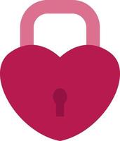 Keylock in a shape of heart, illustration, vector on a white background.