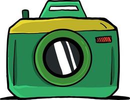 Old green camera ,illustration,vector on white background vector