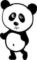 Sad panda, illustration, vector on white background.