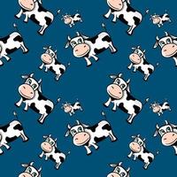Cows pattern, illustration, vector on white background.