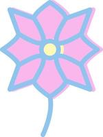 Pink gardenia, illustration, vector, on a white background. vector