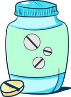 Medicine in jar, illustration, vector on white background