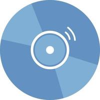 Blue music record, illustration, vector on white background.