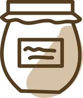 Honey jar, illustration, vector on a white background.