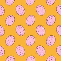 Amazing cookie,seamless pattern on yellow background. vector