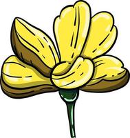 Yellow flower, illustration, vector on white background