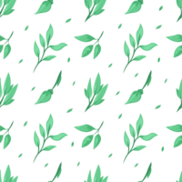 green leaf floral foliage seamless pattern png