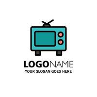 plantilla de logotipo de empresa de medios de televisión de televisión color plano vector