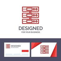 Creative Business Card and Logo template Server Data Storage Cloud Files Vector Illustration