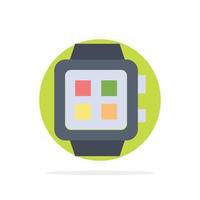 icono de color plano de fondo de círculo abstracto de reloj de tecnología inteligente de hogar electrónico vector