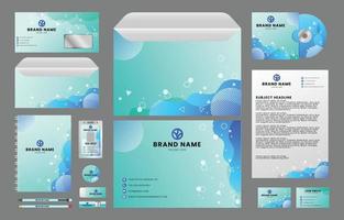 Blue Abstract Business Stationary Set vector