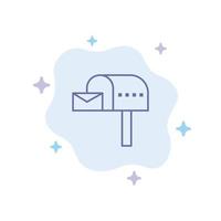 Letterbox Email Mailbox Box Blue Icon on Abstract Cloud Background vector